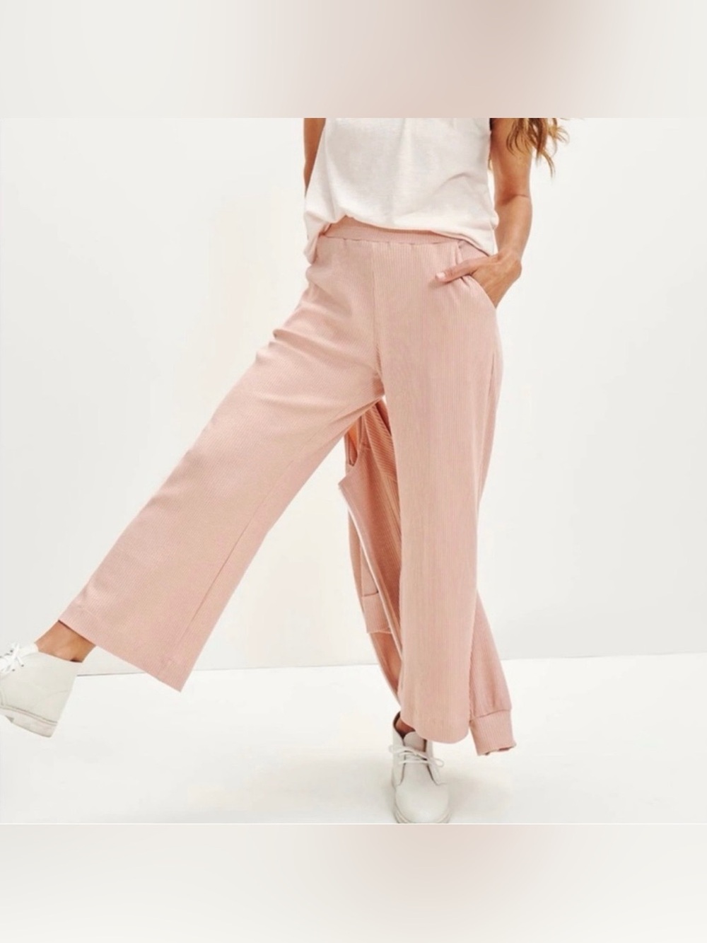 Amour Vert Willow Paris Ribbed Wide Leg‎ Pants